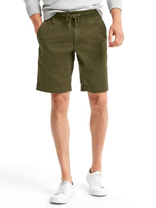 Gap Men Twill Jogger Shorts - Dark Olive