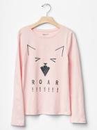 Gap Glitter Graphic Tee - Icy Pink