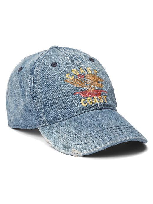 Gap Men Embroidered Denim Baseball Hat - Denim