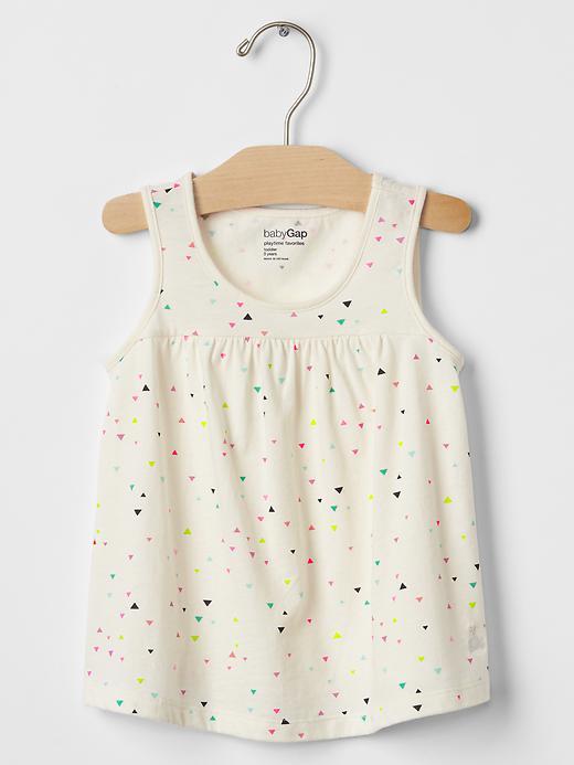 Gap Print Shirred Tank - White
