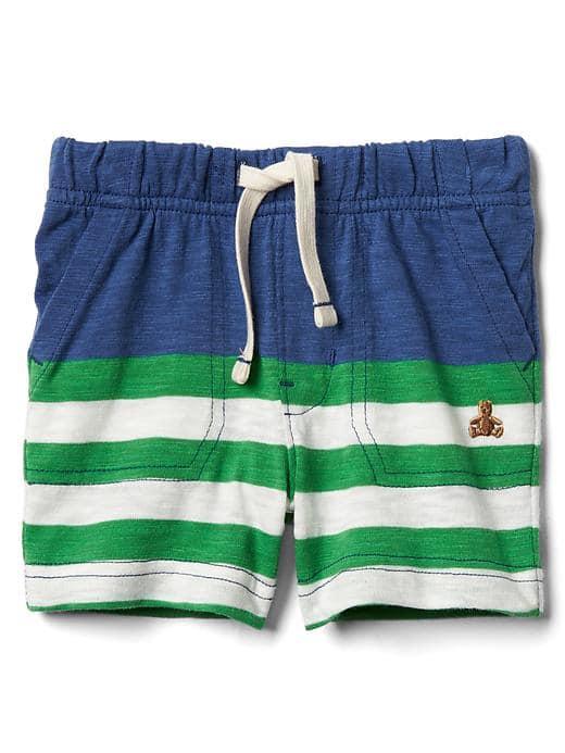Gap Stripe Shorts - Colorblock Green & Blue Stripe