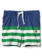 Gap Stripe Shorts - Colorblock Green & Blue Stripe