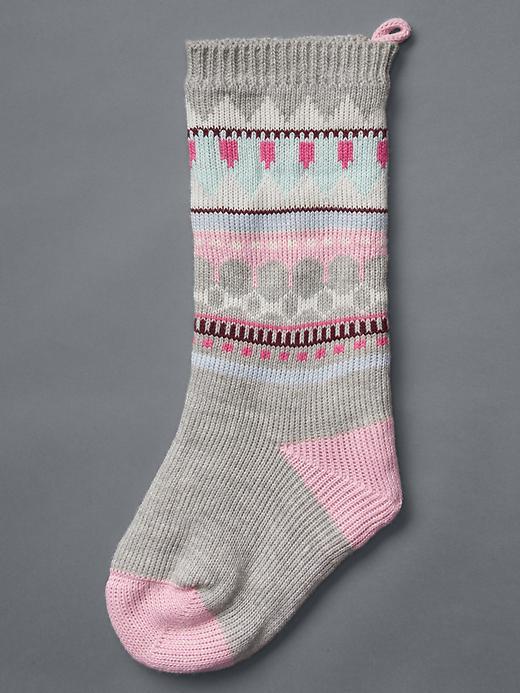 Gap Women Fair Isle Stocking - Grey Fair Isle