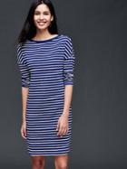 Gap Boatneck Stripe Shirttail Dress - Basic Navy Stripe