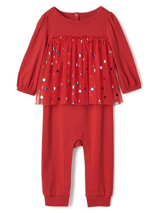Gap Double Layer Tulle One Piece - Modern Red