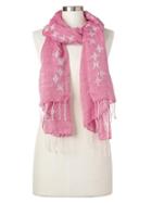 Gap Women Linen Cotton Embroidered Scarf - Pomegranate Juice