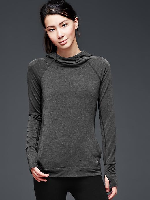 Gap Women Gapfit Breathe Heathered Hoodie - True Black
