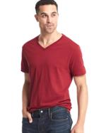 Gap Men Essential Short Sleeve V Neck T Shirt - Red
