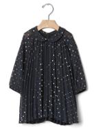 Gap Shimmer Dots Pleated Dress - Dark Grey