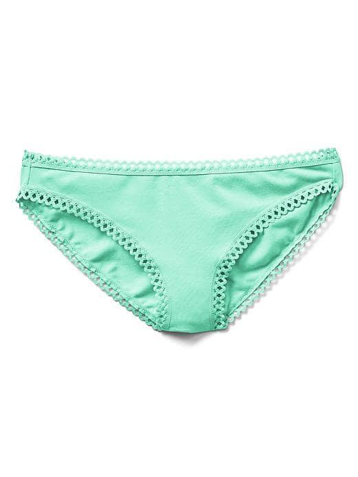 Gap Women Crochet Trim Bikini - Aqua Tide