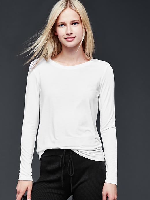 Gap Women Pure Body Modal Long Sleeve Tee - White
