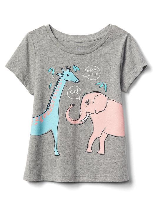 Gap Embellished Graphic Short Sleeve Tee - Elephant