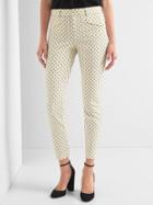 Gap Women Bi Stretch Skinny Ankle Pants - White Print