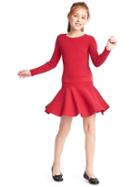 Gap Ribbed Fit & Flare Dress - Modern Red