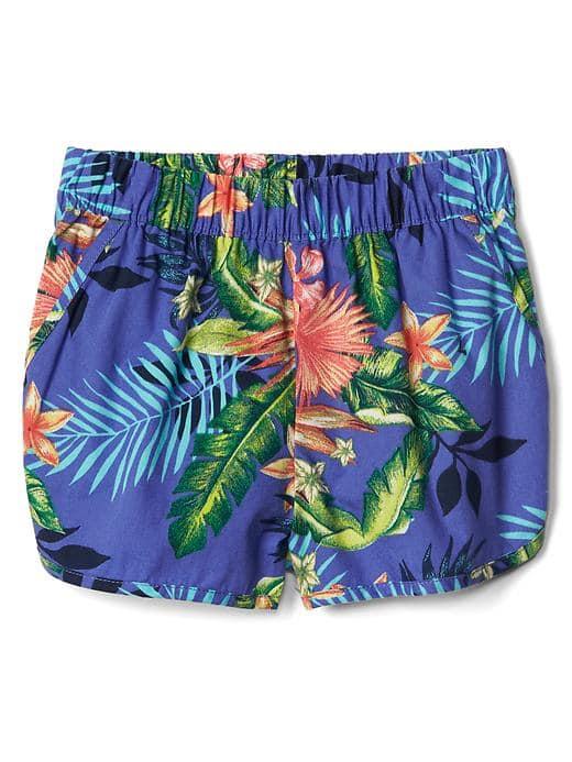 Gap Island Print Dolphin Shorts - Blue Floral Print