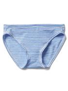 Gap Women Breathe Bikini - Preppy Stripe Blue