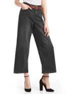 Gap Women High Rise Wide Leg Crop Jeans - Black