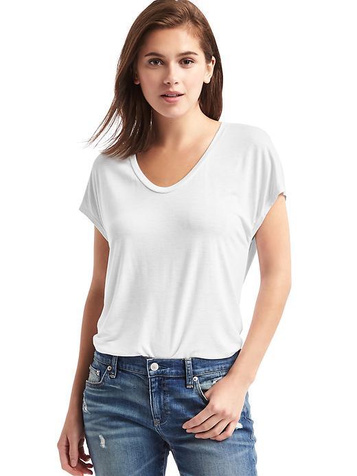 Gap Cap Sleeve Scoop Tee - White