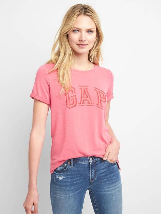 Gap Women Softspun Logo Tee - Pink Kiss