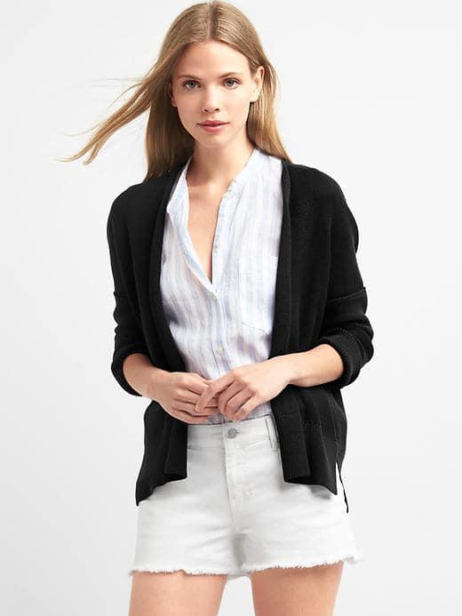 Gap Women Open Front Batwing Cardigan - Black