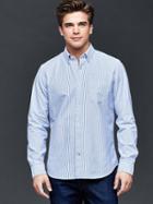 Gap Men Bengal Stripe Oxford Shirt - Blue Allure