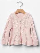 Gap Cable Knit Peplum Cardigan - Misty Rose