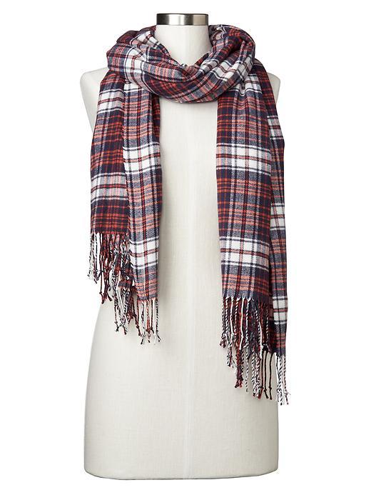 Gap Women Cozy Modal Holiday Plaid Scarf - Persimmon