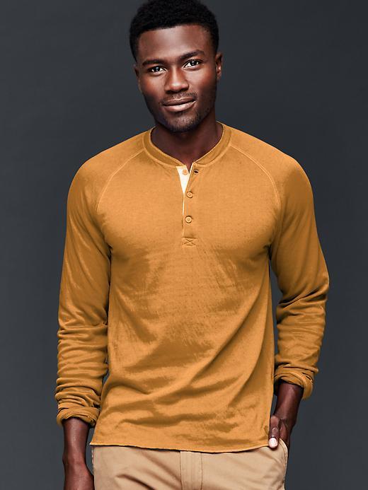 Gap Men Solid Henley - Golden Oak