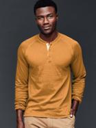 Gap Men Solid Henley - Golden Oak