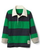 Gap Rugby Stripe Long Sleeve Polo - Super Green