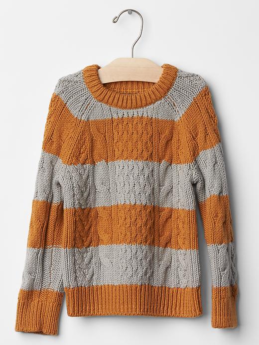Gap Stripe Cable Sweater. - Amber Wave