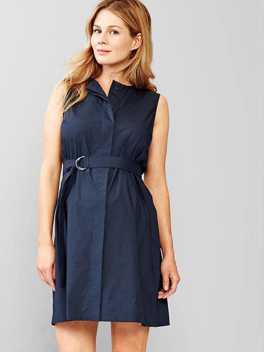 Gap Women Pleat Back Shirtdress - True Indigo 2