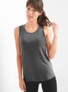 Gap Women Breathe Lattice Back Tank - Charcoal Heather