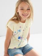 Gap Graphic Jacquard Stripe Tee - Light Citrus