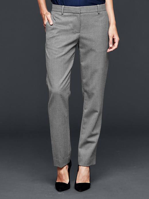 Gap Women Heathered True Straight Pants - Heather Grey