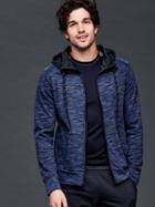 Gap Men Fit Full Zip Hoodie - Blue Heather