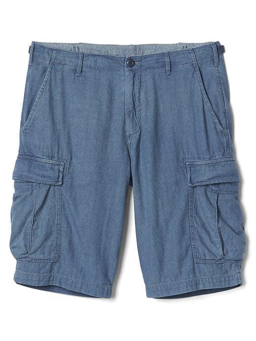Gap Men Denim Cargo Shorts 12 - Rinse Washed Indigo