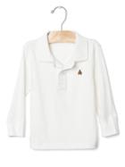 Gap Brannan Long Sleeve Polo - New Off White