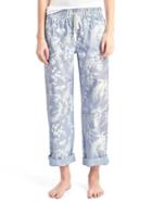 Gap Women Print Roll Tab Sleep Pants - Toile De Jouy Blue