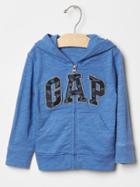Gap Printed Logo Zip Hoodie - Cabana Blue
