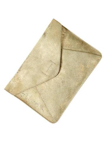 Gap Leather Envelope Clutch - Gold