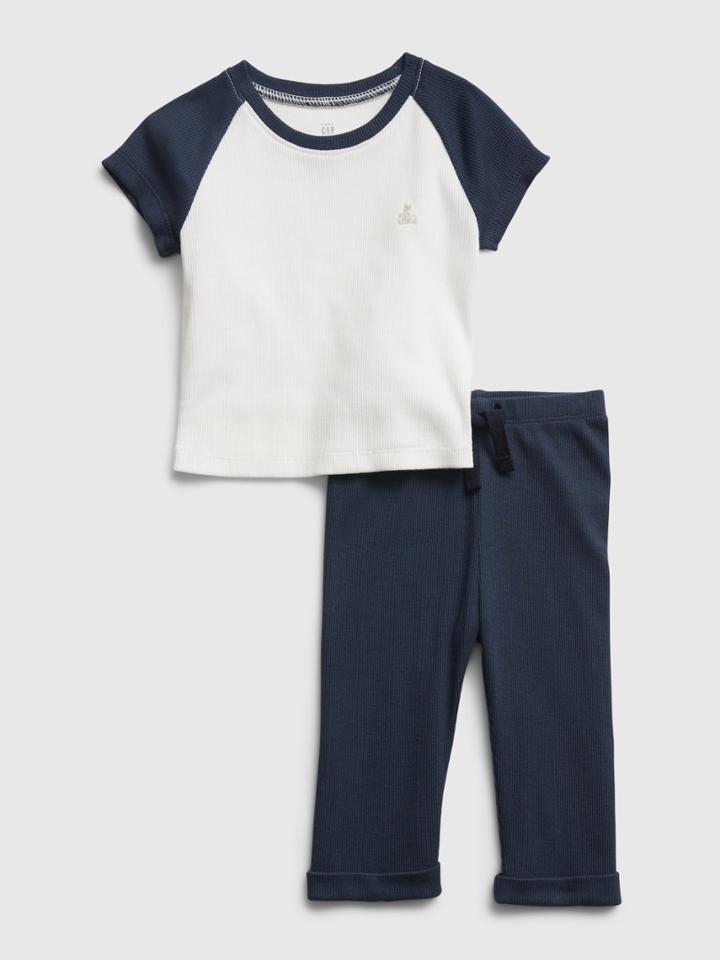 Baby Ribbed Raglan Outfit Set