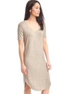 Gap Softspun Knit V Neck Midi Dress - Beachwood