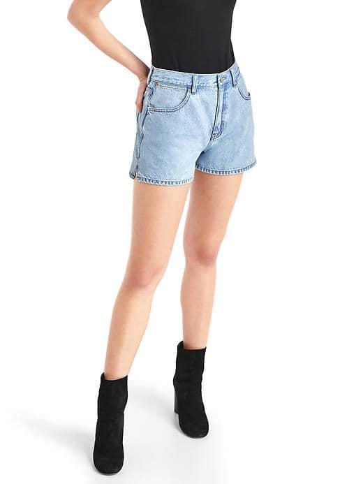 Gap Women The Archive Re Issue Classic Fit High Rise Denim Shorts - Medium Indigo
