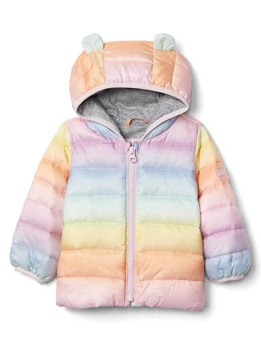 Gap Coldcontrol Lite Bear Puffer - Rainbow Stripe