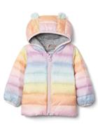 Gap Coldcontrol Lite Bear Puffer - Rainbow Stripe