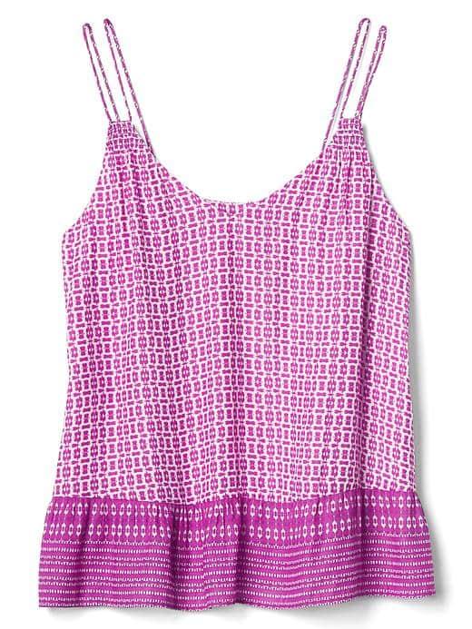 Gap Women Double Strap Peplum Cami - Fuchsia