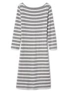 Gap Women Stripe Modern Boatneck Dress - Grey Stripe