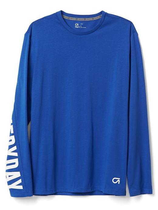 Gap Men Gdry Long Sleeve Graphic Tee - Bristol Blue