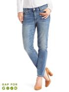 Gap Women Washwell Mid Rise Real Straight Jeans - Medium Vintage